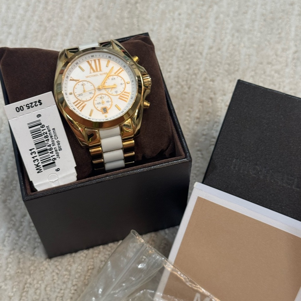 Michael Kors Gold and White Women’s Watch